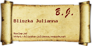 Bliszka Julianna névjegykártya